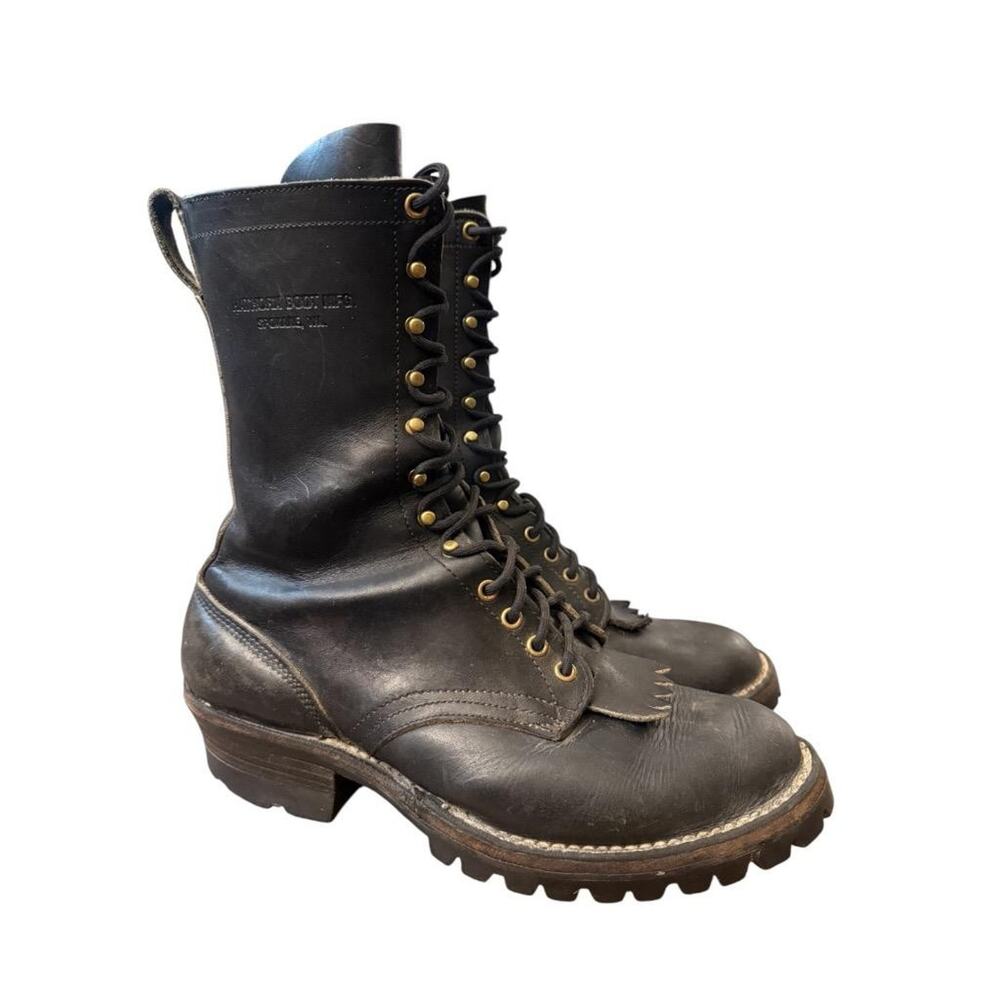 Hathorn Explorer Logger Smoke Jumper Boot Men size 10.5 E Wide Black Leather - Picture 2 of 8
